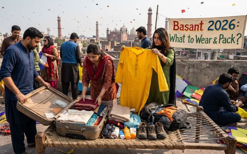 Yellow traditional clothes worn for Basant festival in Lahore, the unofficial dress code of spring