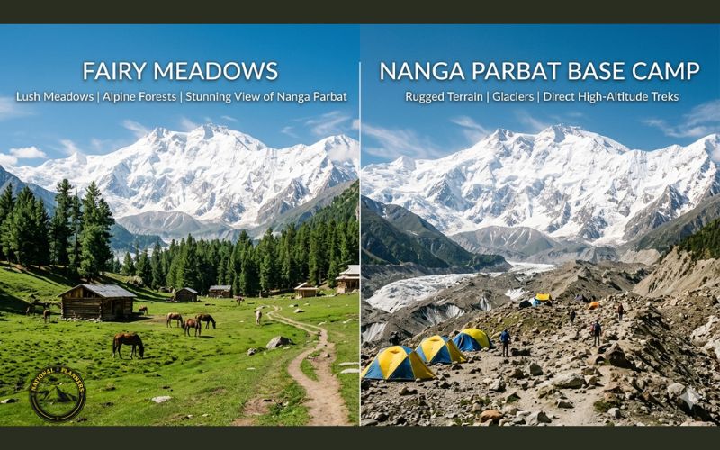 Fairy Meadows vs Nanga Parbat Base Camp